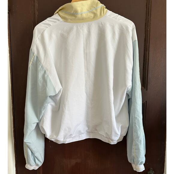 MARCIA | 80s Vintage Pastel Windbreaker \ Full Zip Granny Windbreaker | Large - Picture 4 of 8